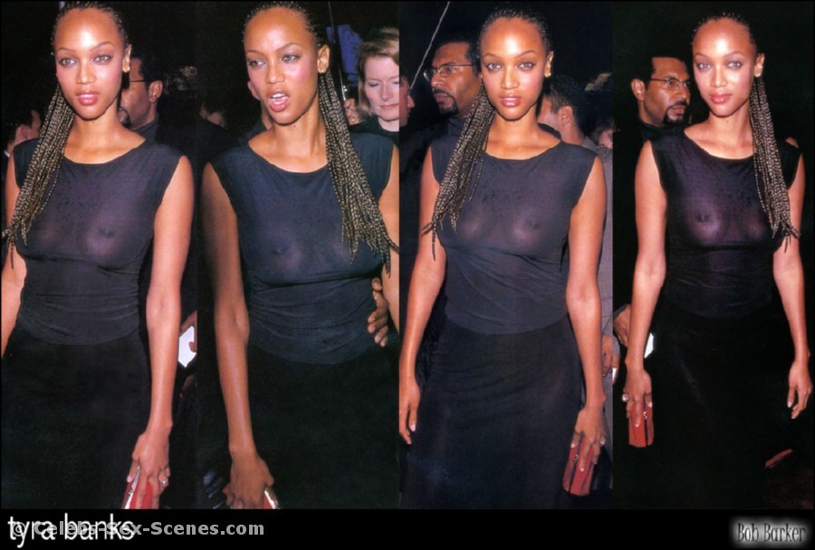 talkshow host and model Tyra Banks shows us her brown nipples #72738763