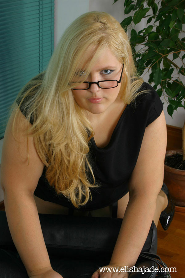 Blonde sexy secretary in glasses and stockings teasing #75562021