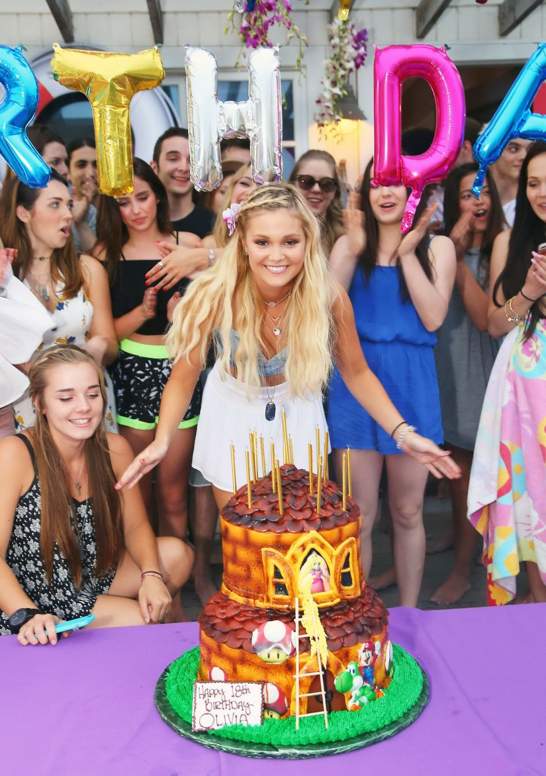 Olivia Holt looks hot in belly top and mini skirt for her bday #75154774