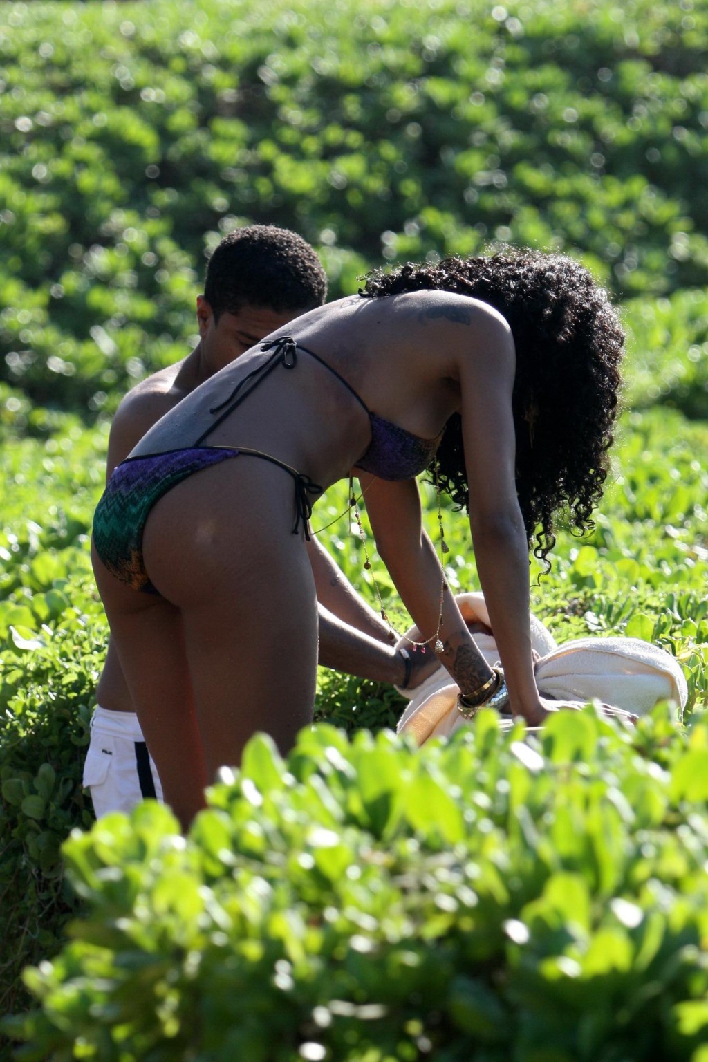 Brandy Norwood showing off her curvy bikini body on a beach in Hawaii #75245009