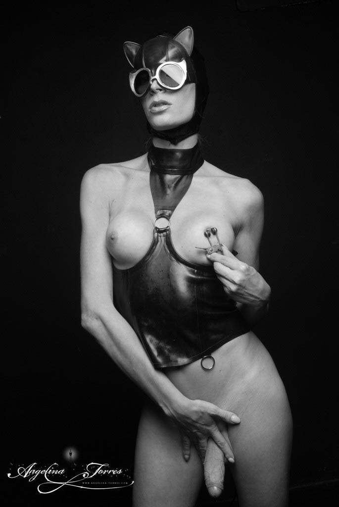 TS Angelina Torres as Catwoman in a black and white pictorial #79175974