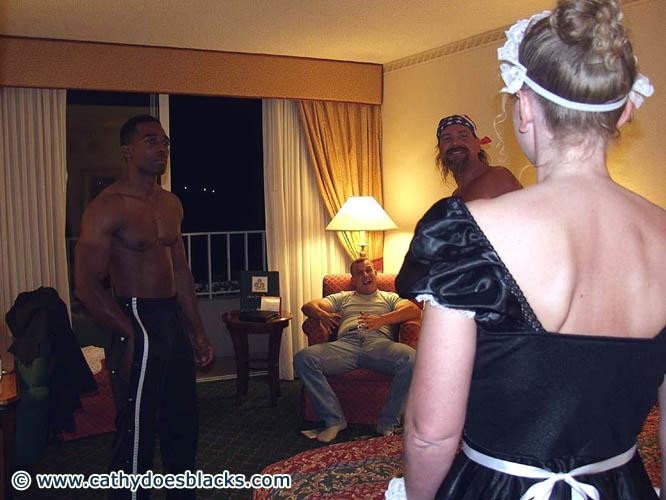 Blonde Maid services three horny wellhung guests #77860824