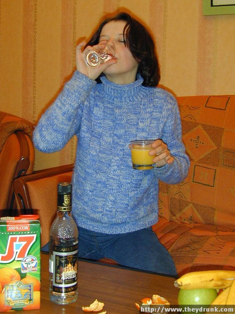 Young Russian teen gets drunk and caresses her tight slit #67871093