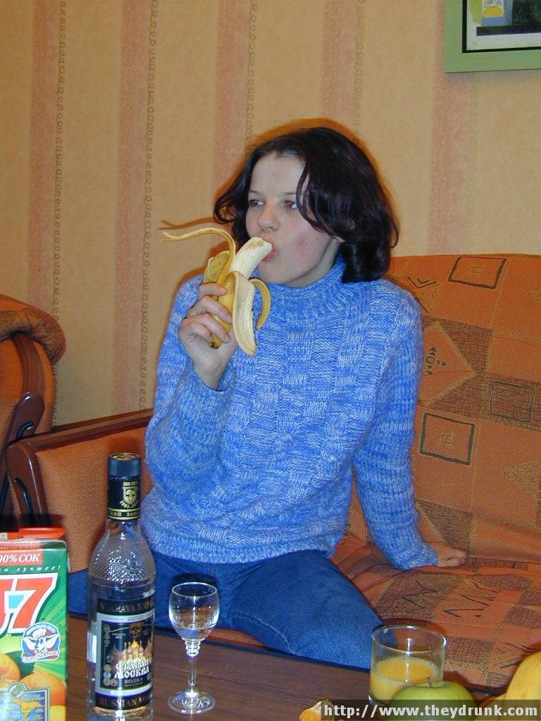 Young Russian teen gets drunk and caresses her tight slit #67871105
