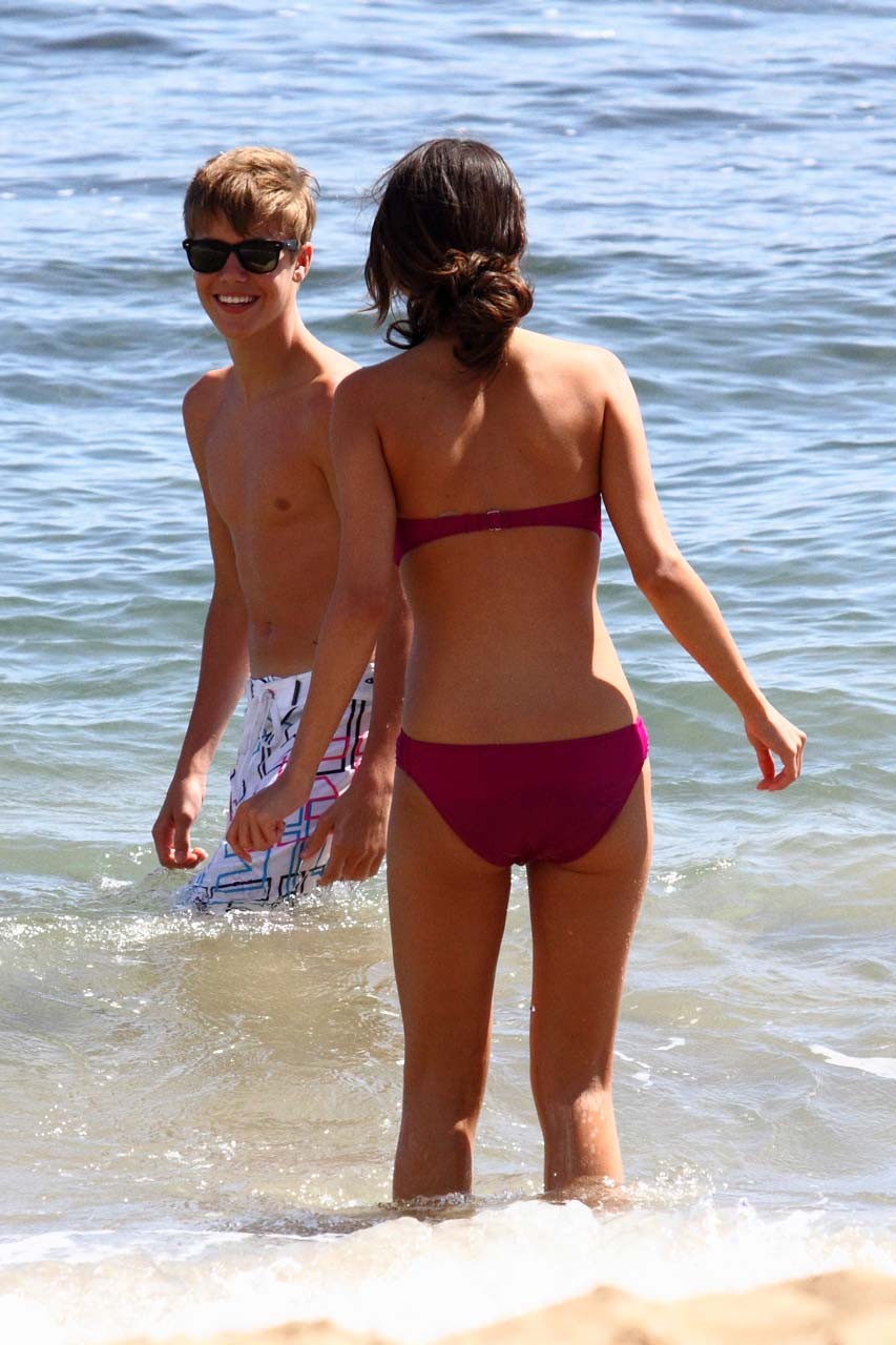 Selena Gomez showing sexy bikini body and making love with boyfriend on beach #75302802