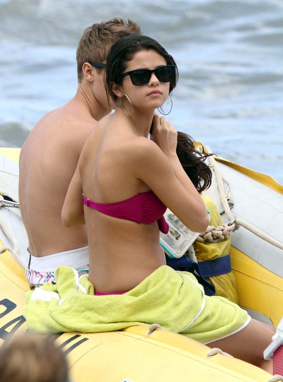 Selena Gomez showing sexy bikini body and making love with boyfriend on beach #75302832