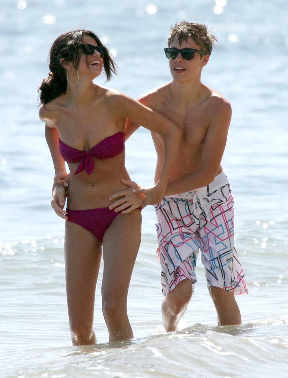Selena Gomez showing sexy bikini body and making love with boyfriend on beach #75302860