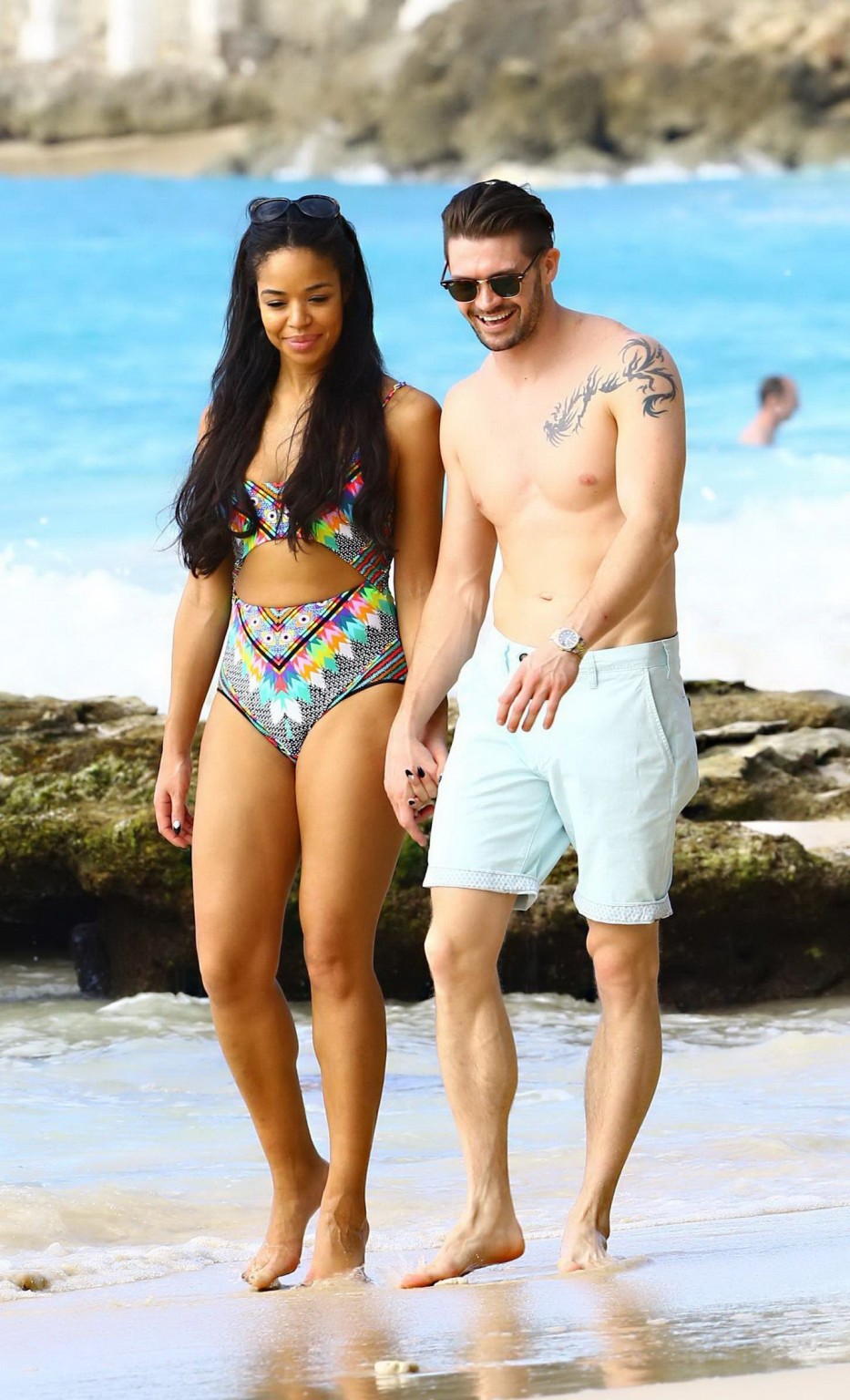 Sarah Jane Crawford shows off her seductive curves in a colorful swimsuit at the #75176833