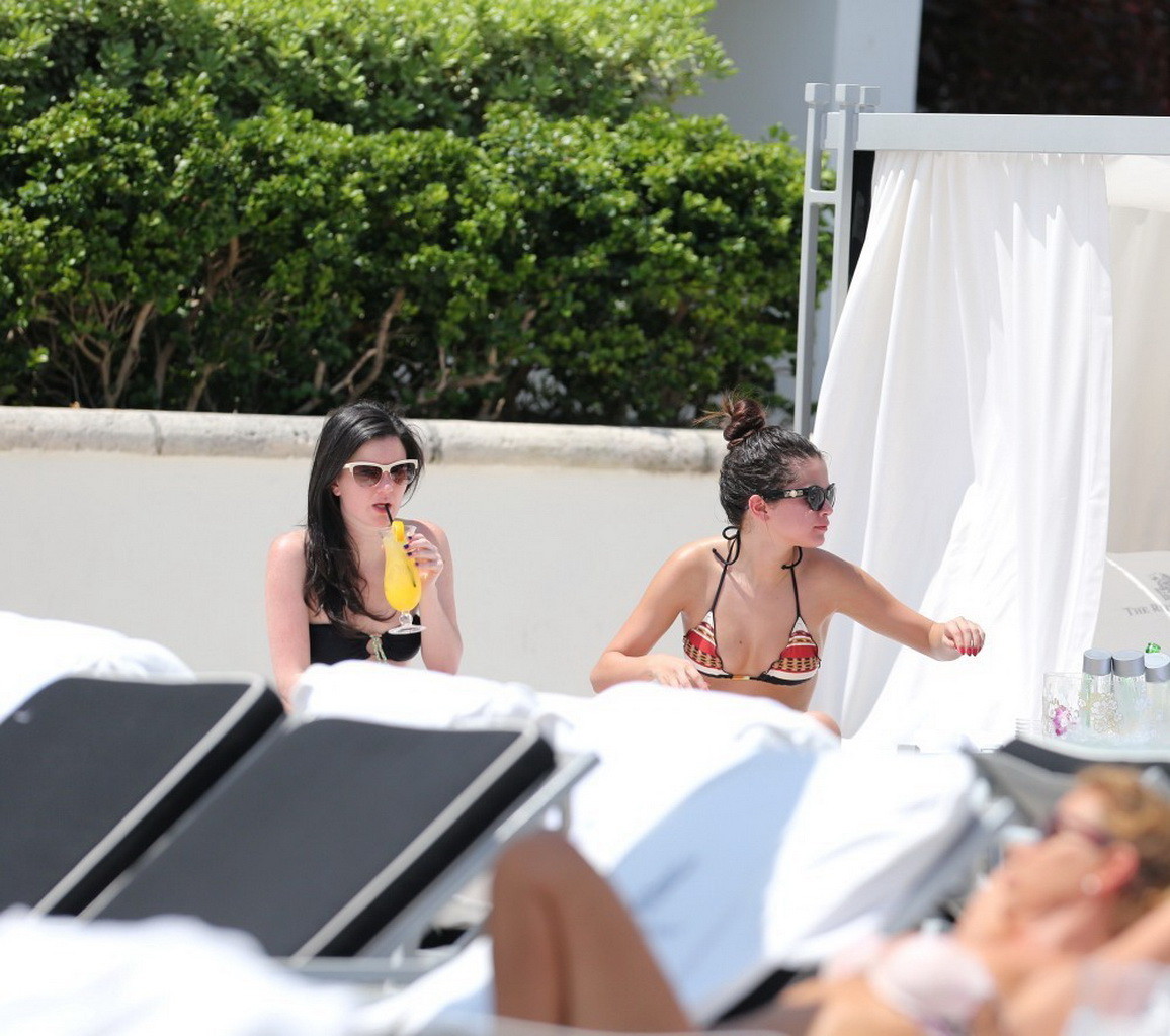 Selena Gomez showing off her bikini body poolside in Miami #75232888
