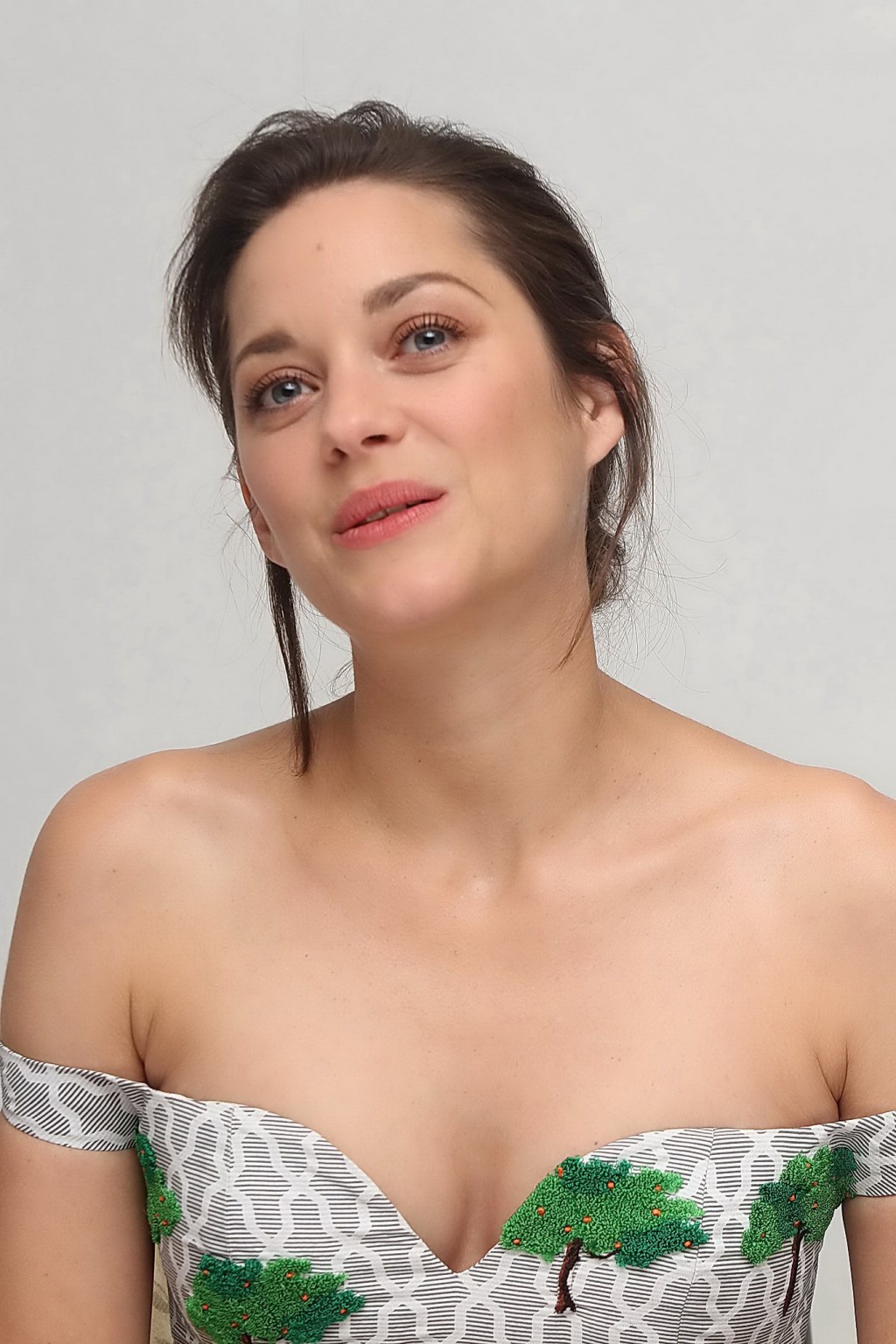 Marion Cotillard braless wearing sexy off shoulder dress at the Two Days One Nig #75181054