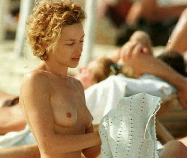 Celebrity Kylie Minogue showing her nice exposed perky tits #75400876