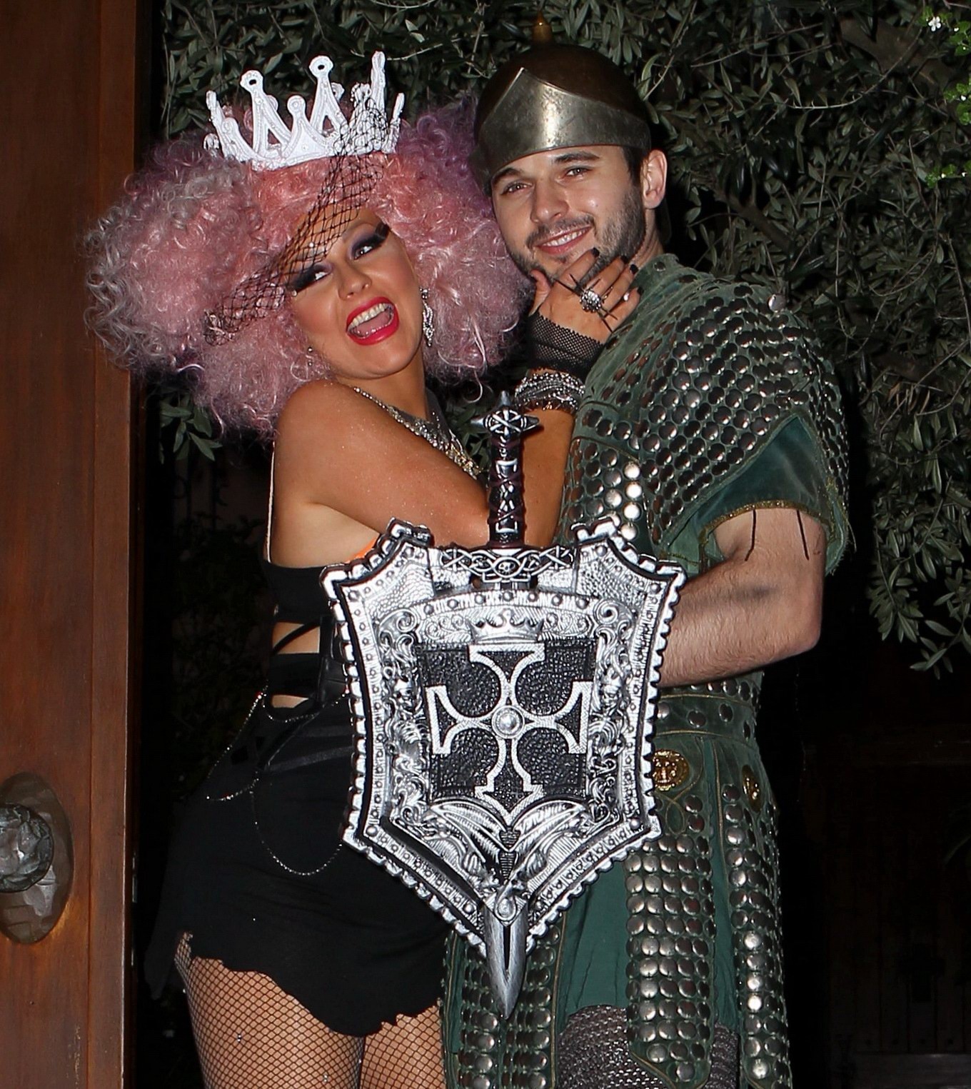 Christina Aguilera in fishnets  fuckme boots hosting a Halloween party at her ho #75249535