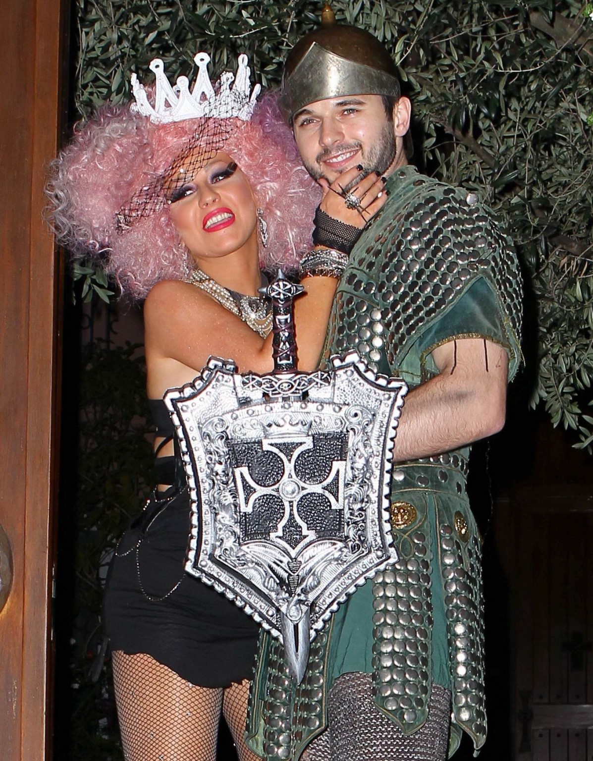 Christina Aguilera in fishnets  fuckme boots hosting a Halloween party at her ho #75249556