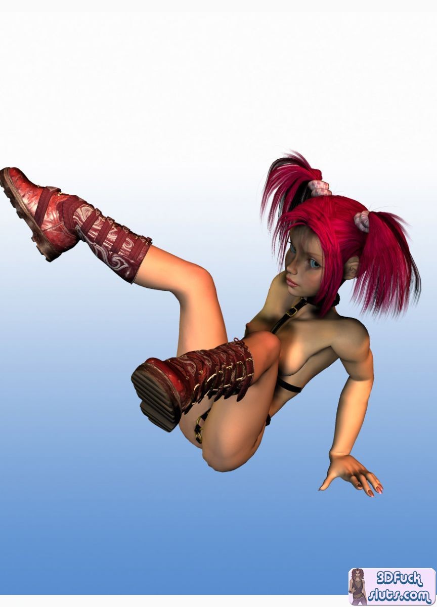 Desnudo 3d chica toon pelo rojo en coletas
 #69688233