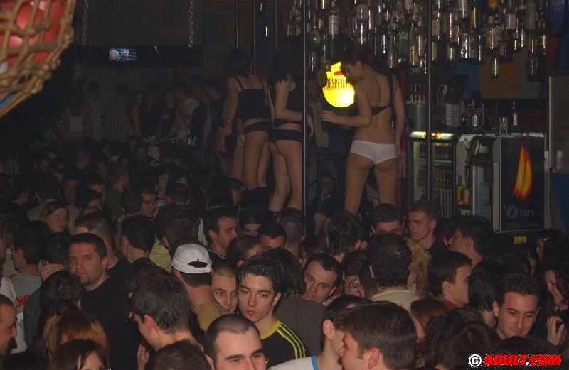 Packed nightclub goes nuts when party sluts start licking pussy #76846566