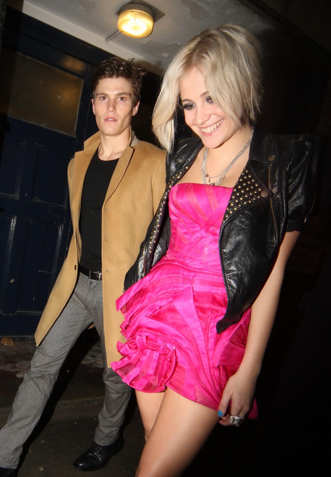 Pixie Lott upskirt while heading to her birthday party at Club Movida #75320913