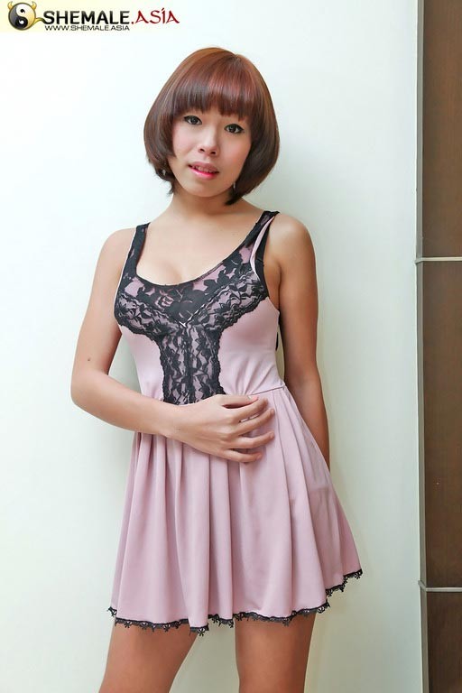 Cute Asian Tgirl Strips And Poses For Us