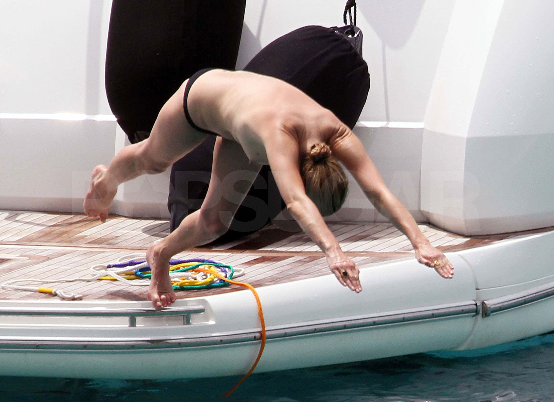 Kate Moss enjoying with her boyfriend on yacht in topless paparazzi photos #75347836