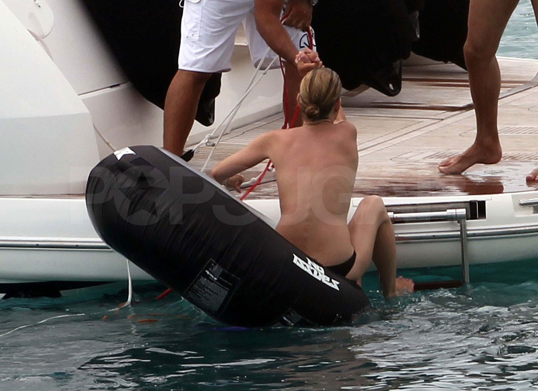Kate Moss enjoying with her boyfriend on yacht in topless paparazzi photos #75347949