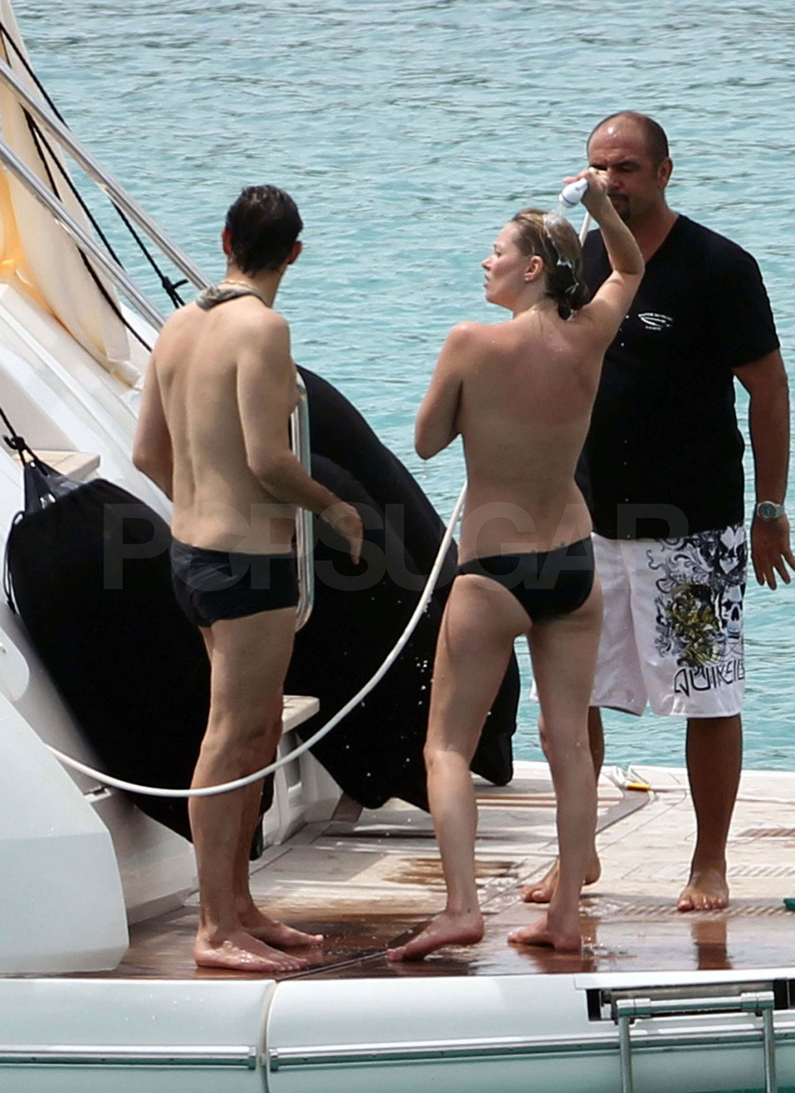 Kate Moss enjoying with her boyfriend on yacht in topless paparazzi photos #75347963