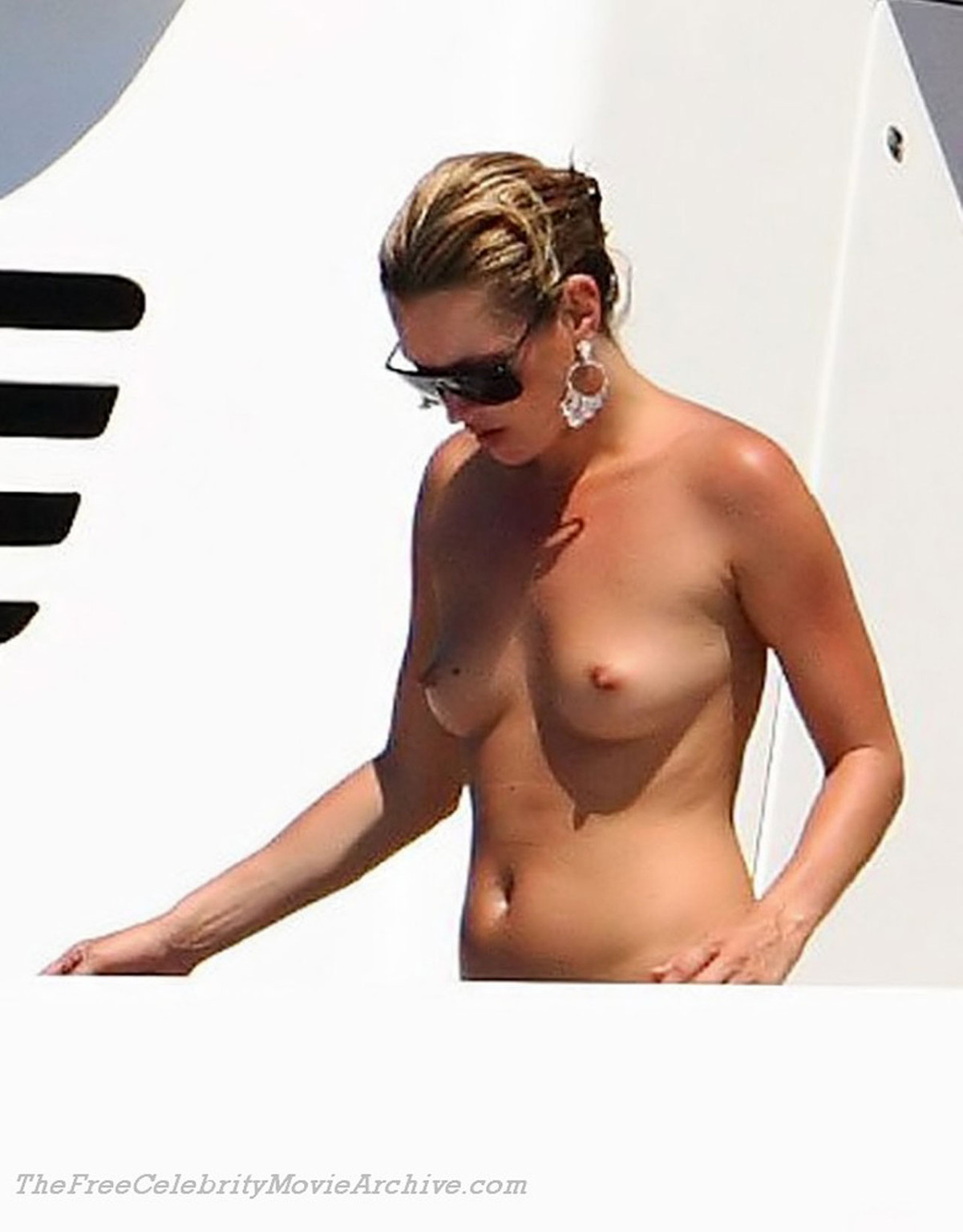 Kate Moss enjoying with her boyfriend on yacht in topless paparazzi photos #75347969
