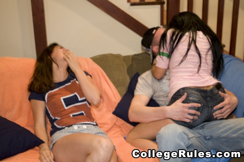 College hottie is fucked in a hardcore threesome #74516651