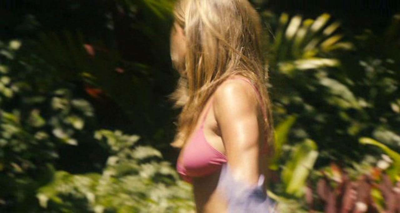 Jennifer Aniston exposing sexy body and hard nipples in see thru bikini #75308241