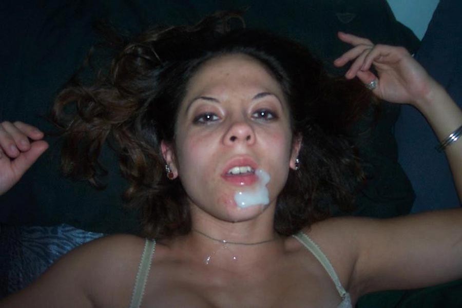 Real amateur girlfriends taking messy facials #75894769