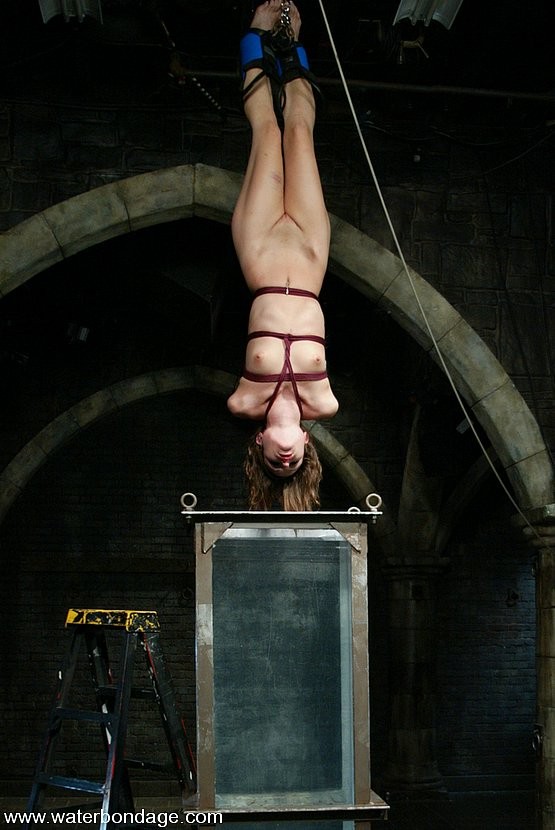Amber Rayne girl is bound upside down in watertank #71986693