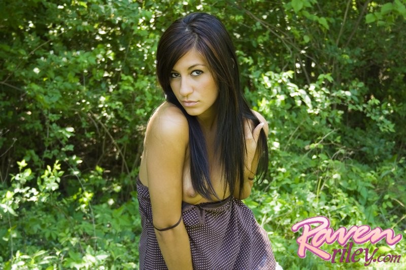 naughty raven riley spreading pussy in the forest #77999939