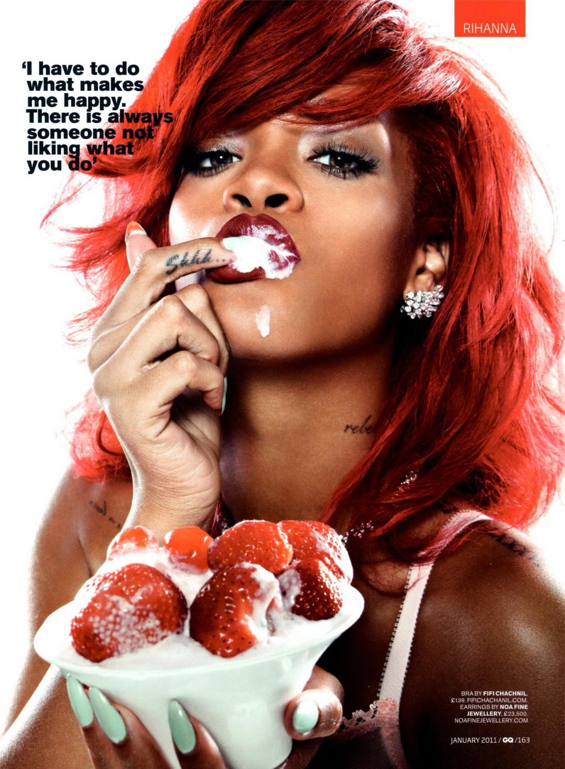 Rihanna sexy lingerie photoshoot for British GQ magazine January 2011 issue #75324983