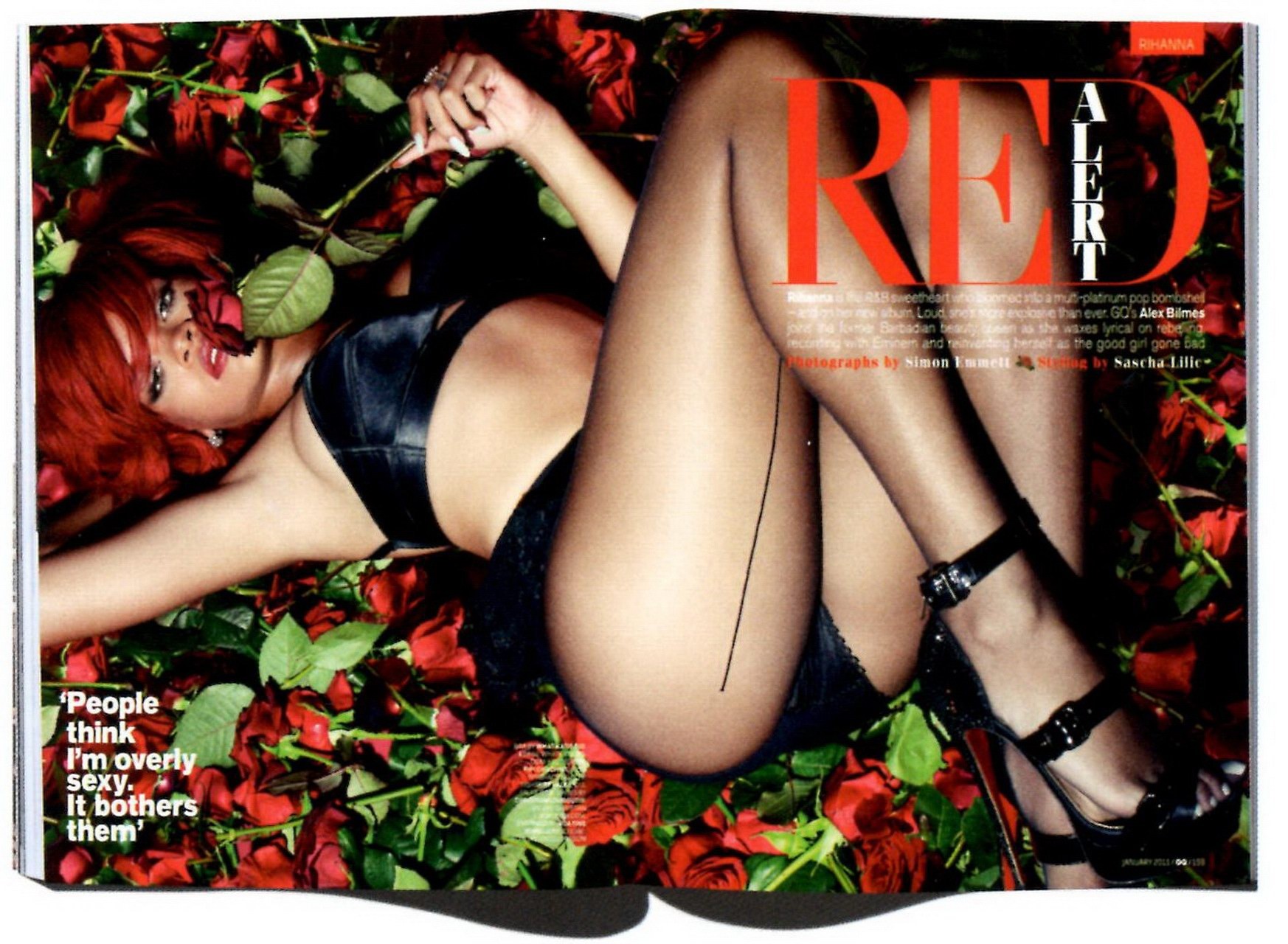Rihanna sexy lingerie photoshoot per gq magazine britannico numero gennaio 2011
 #75325002