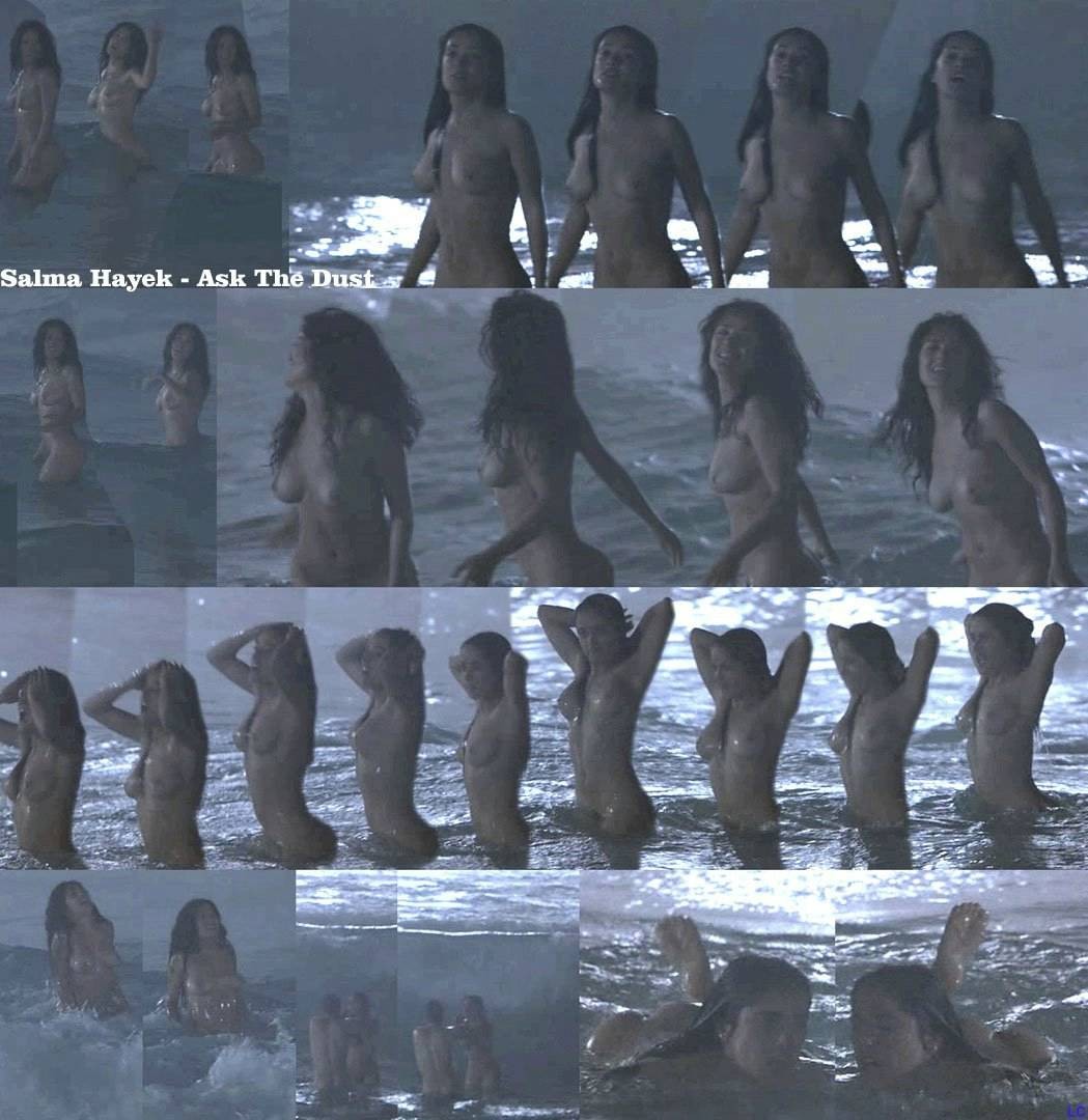 Salma Hayek prende una nuotata nuda nell'oceano
 #75372565