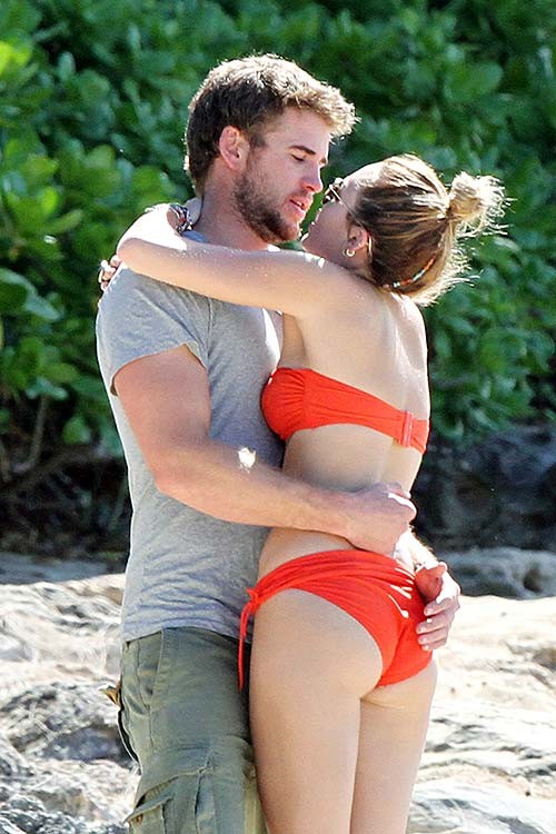 Miley Cyrus exposing huge cleavage and sexy ass in thong #75276698