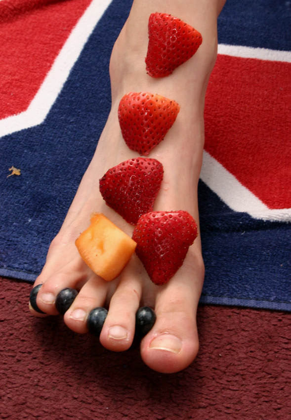 Naughty strawberry messed feet teen #76519816