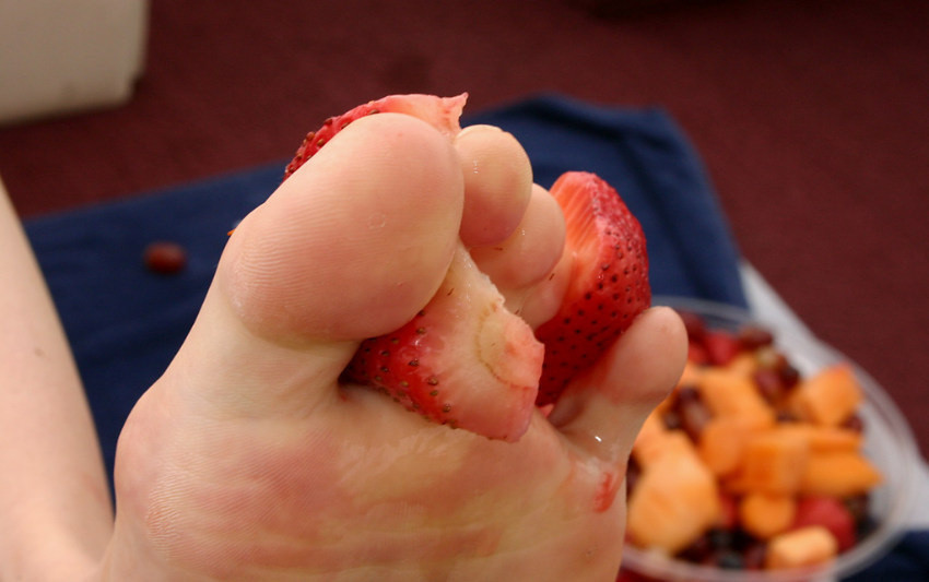 Naughty strawberry messed feet teen #76519865