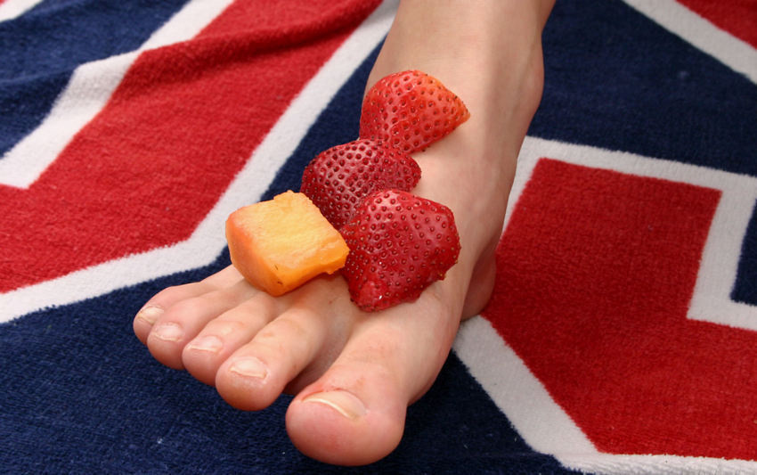 Naughty strawberry messed feet teen #76519883