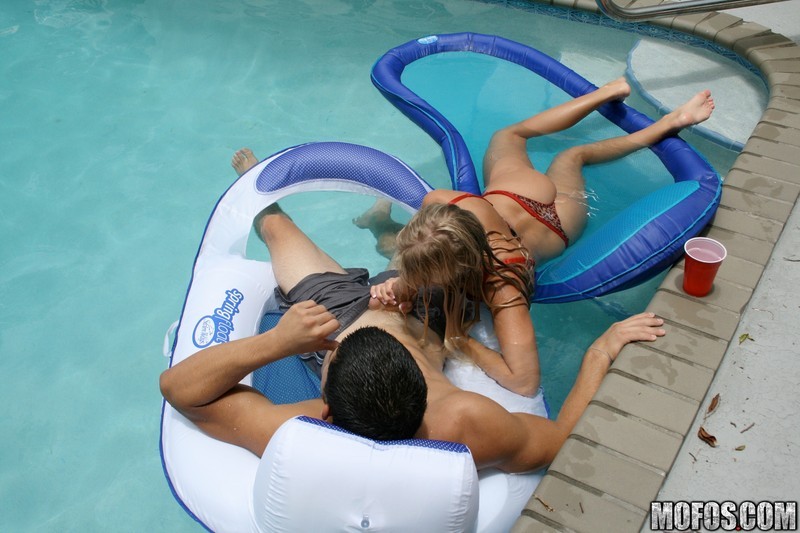 Three delicious babes get dicked at a pool party on a sunny day #78607418