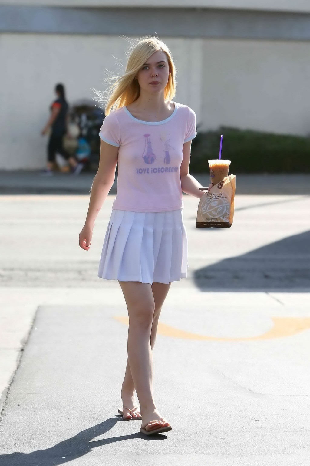 Elle Fanning showing pokies in a see through top #75151980