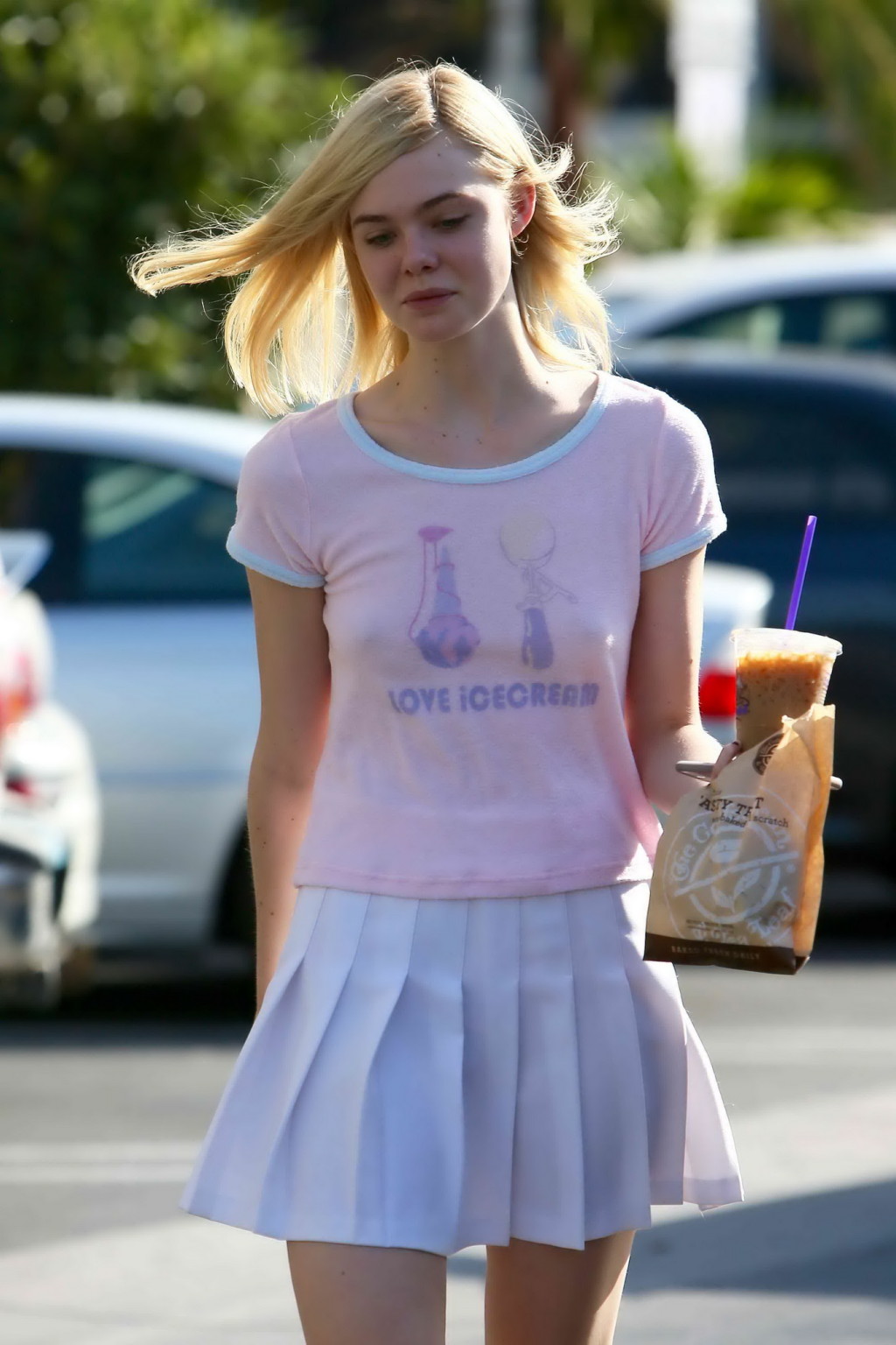 Elle Fanning showing pokies in a see through top #75152044