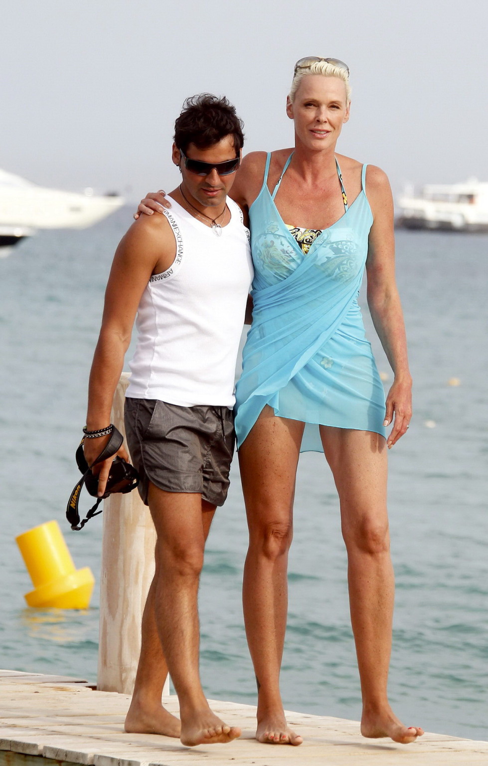 Brigitte Nielsen leggy wearing tiny summer dress on a holiday in Saint Tropez #75335727