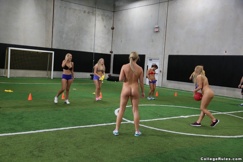 College girls play strip dodgeball before an orgy #76764874