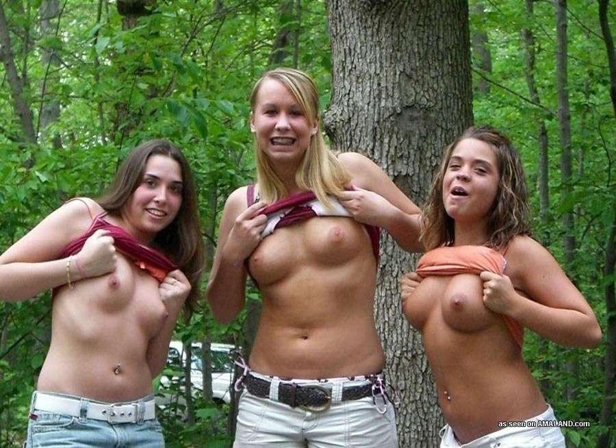 burning hot photo set of busty lesbians in the woods #67135410