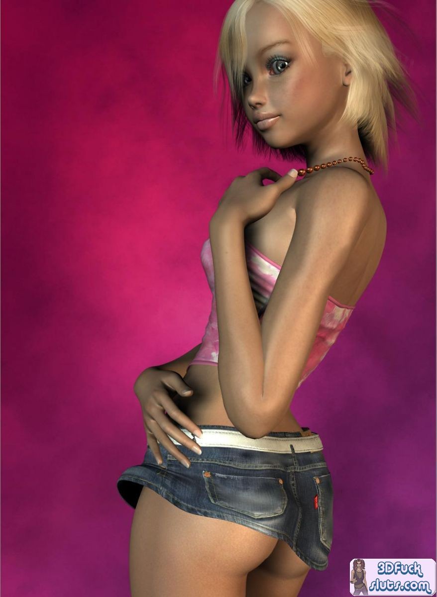 Sexy toon chica en la falda de jean
 #69332157