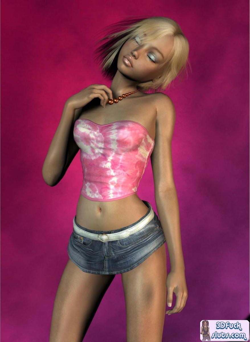 Sexy Toon-Mädchen im Jeans-Rock
 #69332174