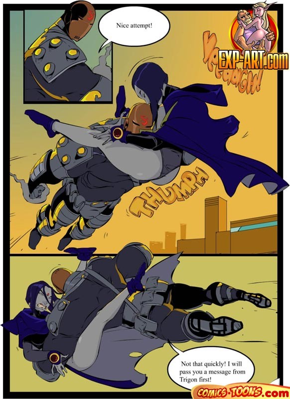 Raven vs slade in una battaglia teen titan
 #69519442