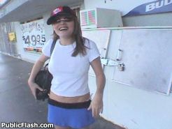 Laughing Layla Takes To Public Flashing Like An Energized Bunny
