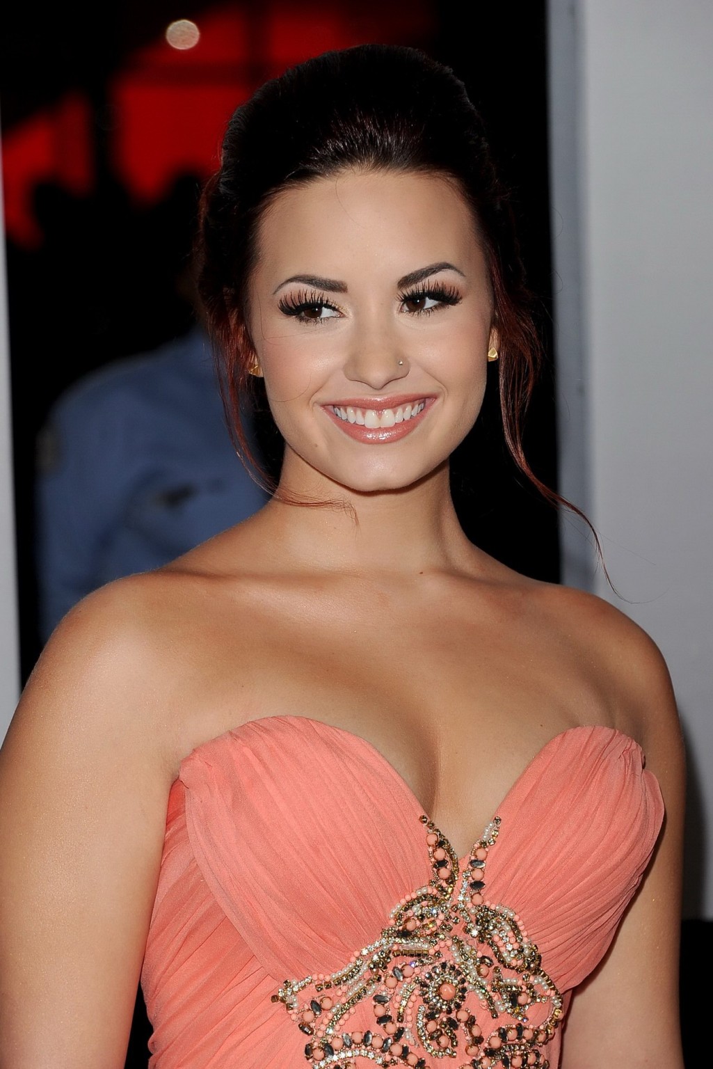 Demi Lovato shows cleavage wearing strapless dress at 2012 People's Choice Award #75276481