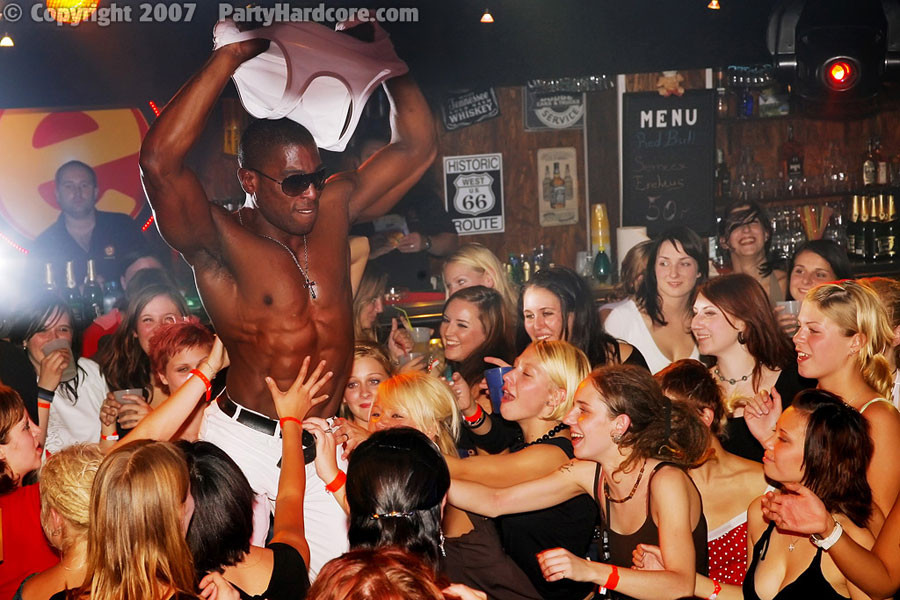 Drunk women go crazy for big black male stripper #76812902