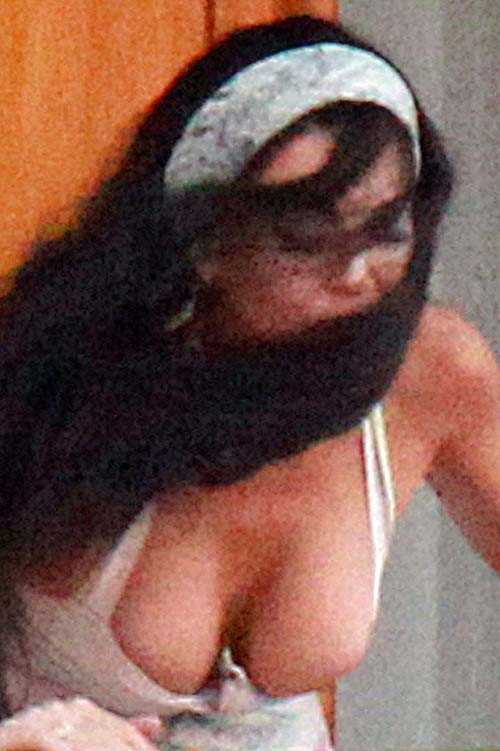 Lindsay Lohan boob slip and huge boobs paparazzi photos #75260859